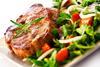 Steak with salad garnish