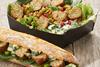 Paul Vegan Falafel Sandwich and Salad