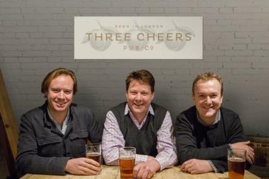 Tom Peake, Mark Reynolds abd Nick Fox of Three Cheers Pub Co