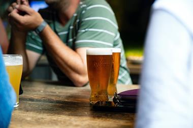 Pub garden beer pints