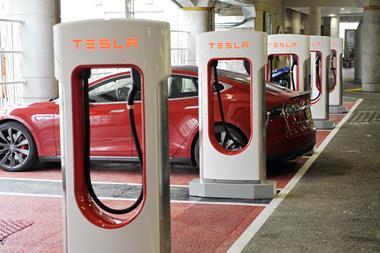 Electric car charging 3 Tesla