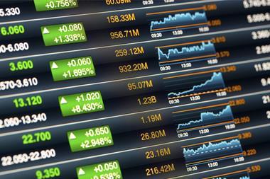 stocks and shares investment graphs and figures