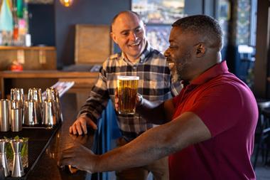 Men drinking at pub