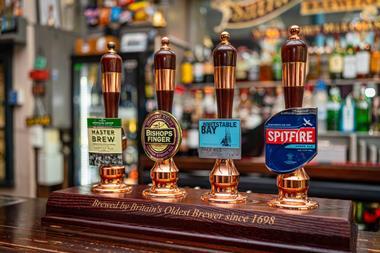 Shepherd Neame's beer brands include Master Brew, Bishops Finger, Whitstable Bay and Spitfire