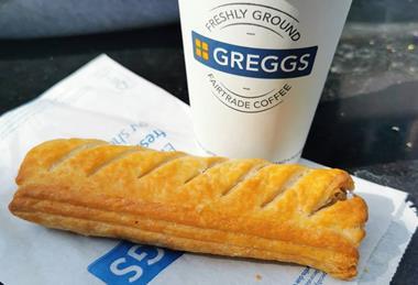 Greggs - Sausage roll and coffee - 2100x1400