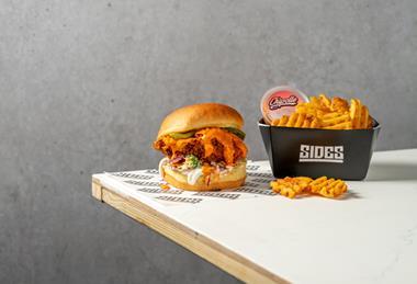 mango-peri-peri-chicken-burger-with-waffle-fries