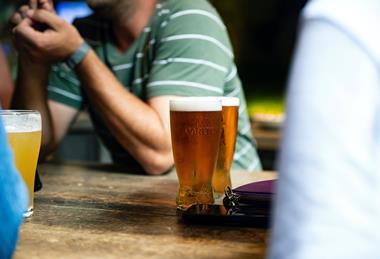 Pub garden beer pints