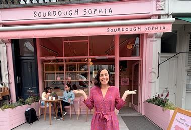Sourdough Sophia - Co-founder Sophia Handschuh in front of the new Primrose Hill shop- 2100x1400