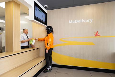 Innovations rolled out through the McDonald’s programme include a dedicated courier waiting area and entrance