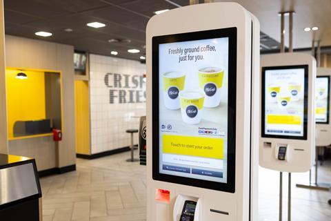 The re-design of the front counter creates specific areas for different sales channels at McDonald’s ‘Convenience of the Future’ restaurant in Bow